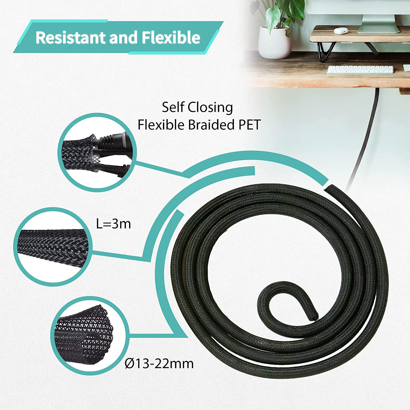 cache cable flexible